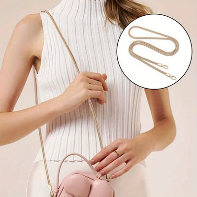 Snake Bag Chains Bag Chain Strap Replacement 7mm Wide Flat Chain Strap Metal Chains for Wallet Tote Bag Shoulder Crossbody Bag - Smarsty