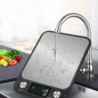 Digital Kitchen Scale 15Kg Stainless Steel Design - Smarsty