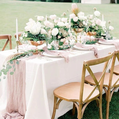 Semi-Sheer Gauze Table Runner for Elegant Events - Smarsty
