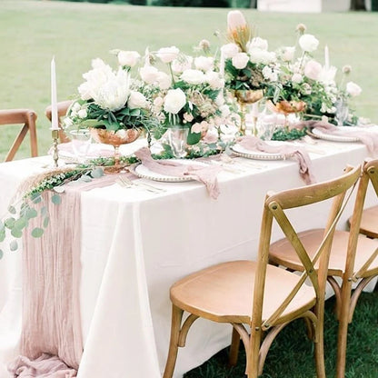 Semi-Sheer Gauze Table Runner for Elegant Events - Smarsty
