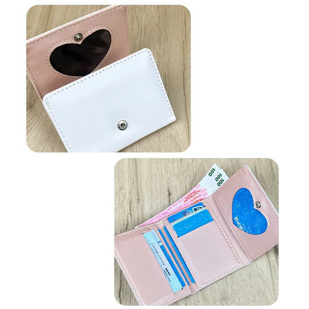 PU Leather Cute Women Wallet Coin Purse Simple 3 Folds Multi-card Slots Card Holder Cute Cat Dog Short Wallets for Girls - Smarsty