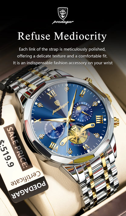 Luxury Waterproof Men's Chronograph Watch with Luminous Features - Smarsty