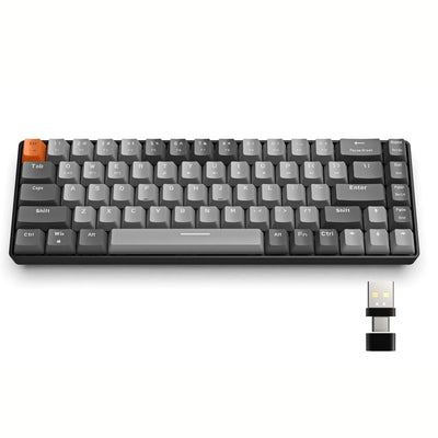 RK68 60% Wireless Mechanical Keyboard, Bluetooth 5.0/2.4GHz with Dual Mode 2-in-1 Receiver, 68-Key Hot-Swappable Gaming Keyboard - Smarsty