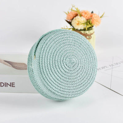 Round Straw Bag For Women Woven Handmade Shoulder Bag - Smarsty