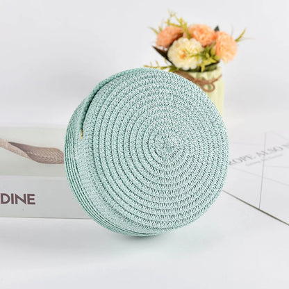 Round Straw Bag For Women Woven Handmade Shoulder Bag - Smarsty
