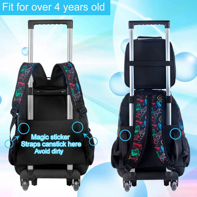 Rolling Backpack For Boys With Lunch Bag And Wheels - Smarsty