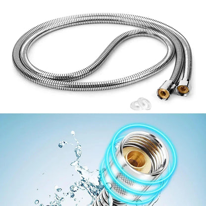 Stainless Steel Shower Hose Extension Tube 2M Durable Water Supply - Smarsty