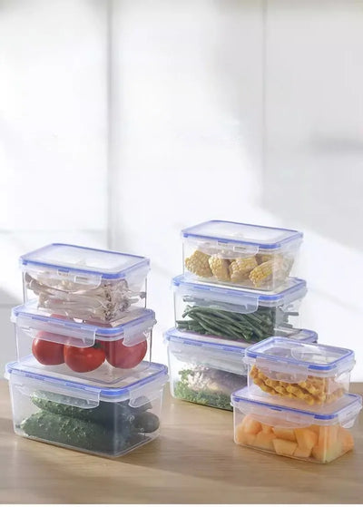 Kitchen Refrigerator Sealed Rectangular Refrigerator Storage Box with Lid Plastic Crisper Microwave-heated Lunch Box Storage Box by Smarsty