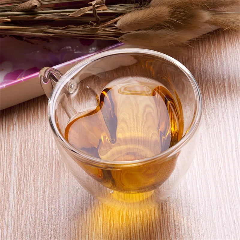 Heart Love Shaped Glass Mug for Couples - Smarsty