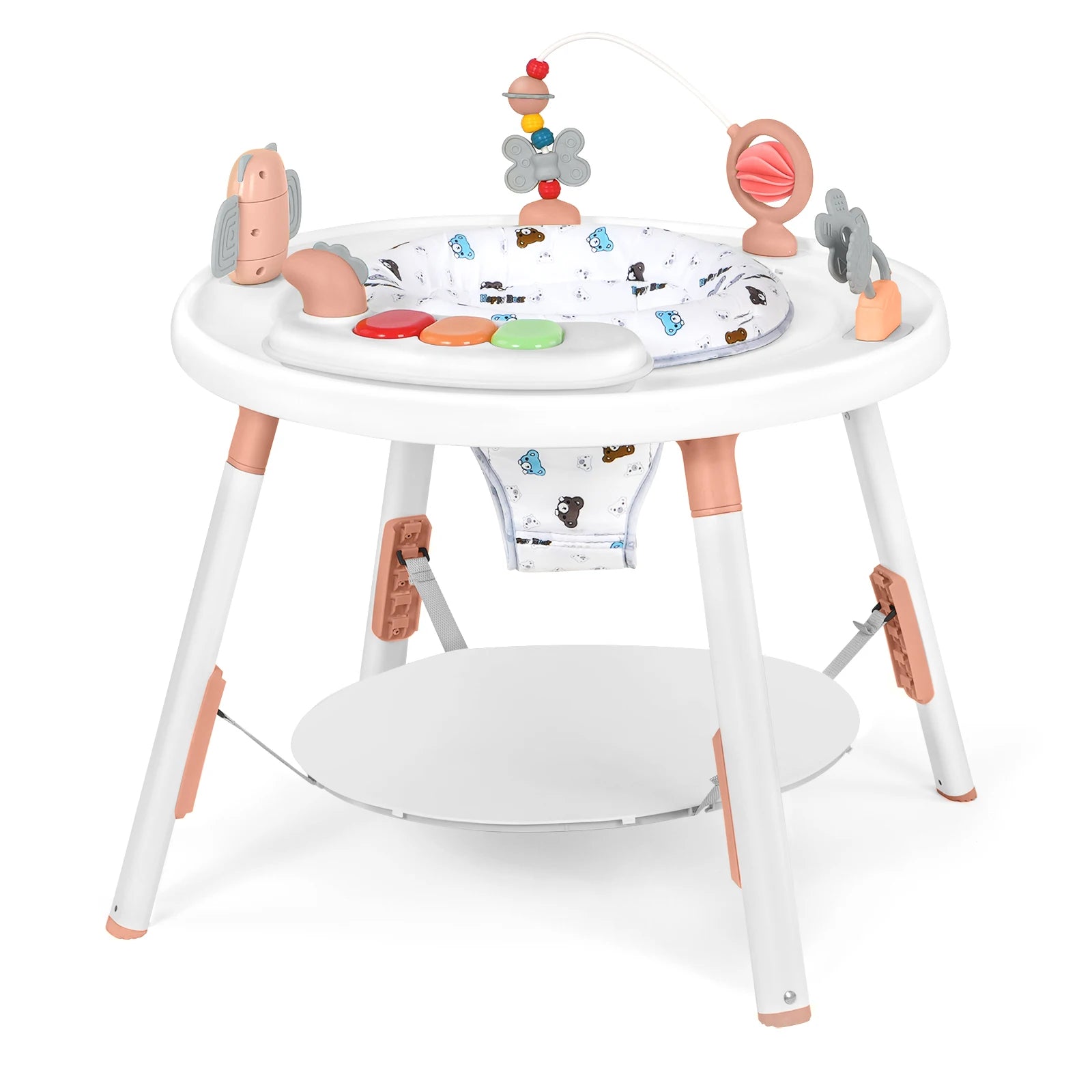Multi-Functional Baby Play Center – 3-in-1 Activity Center with Removable Toys, 360° Seat & Adjustable Height (Blue/Pink/Green) - Smarsty