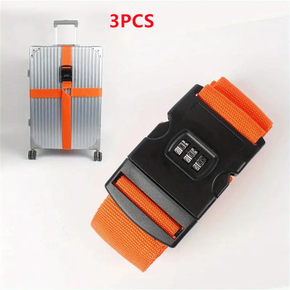 Luggage Strap Anti-theft Luggage Buckle  Password Adjustable Bundling Packing Baggage Belt Suitcase Trunk Belts Bag Accessories