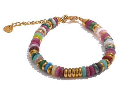 Colorful Natural Stone Beads Waterproof Bracelet for Women - Smarsty