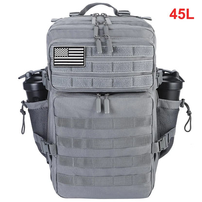 45L Tactical Backpack Men Outdoor Waterproof Sports Travel Gym Hiking Bug Out Bag Military Camping Hunting Survival Rucksack - Smarsty