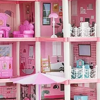 Girl Doll House Toy Children Pretend Play Dollhouse Villa Patchwork Dream Furniture Home Doll House for Kids Christmas Toy Gifts by Smarsty