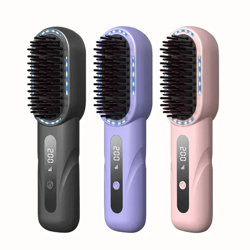 Wireless Hair Straightener Comb with Negative Ions - Smarsty