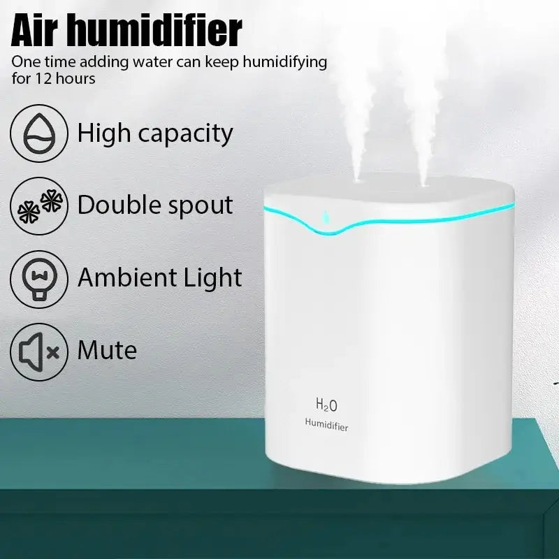 Large Capacity Dual Spray USB Humidifier for Home - Smarsty