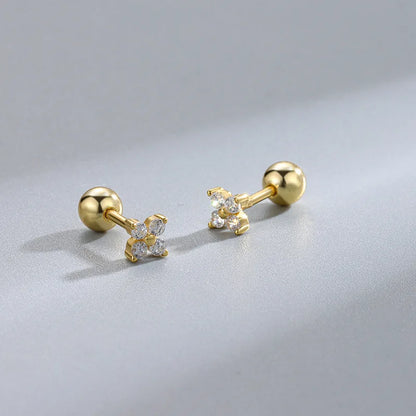Hypoallergenic Heart Stud Earrings Screw Back For Women - Smarsty