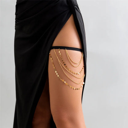 Boho Chic Elastic Band Leg Chain Body Jewelry - Smarsty