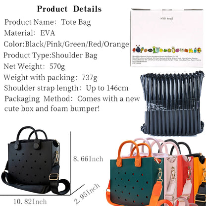 EVA Shoulder Tote Bag Waterproof For Women Beach Storage - Smarsty