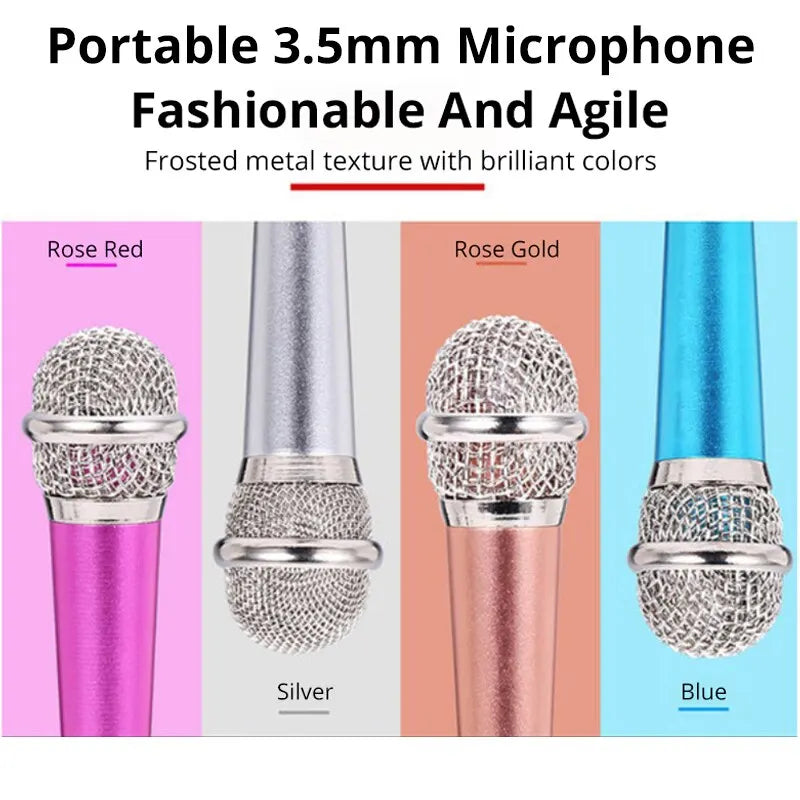Portable 3.5mm Stereo Microphone for Karaoke and Recording - Smarsty