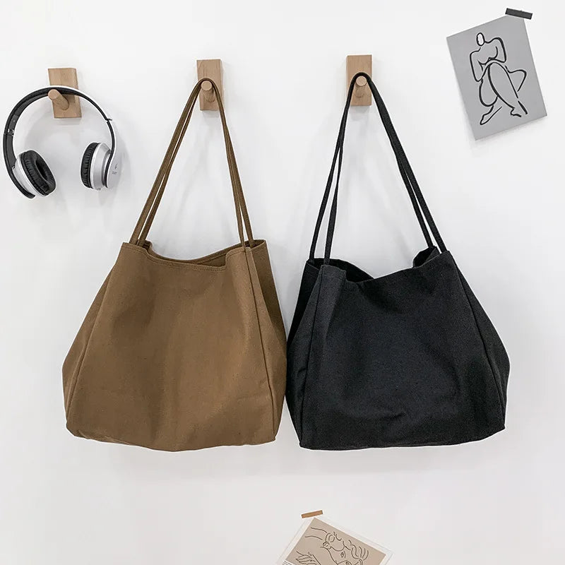 Large Capacity Canvas Shopper Tote Reusable For Women - Smarsty