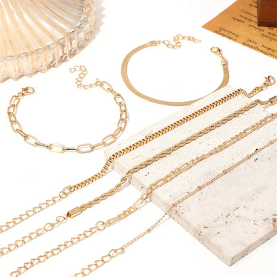 Bohemian Multi-Layer Snake Chain Bracelet Set - Smarsty