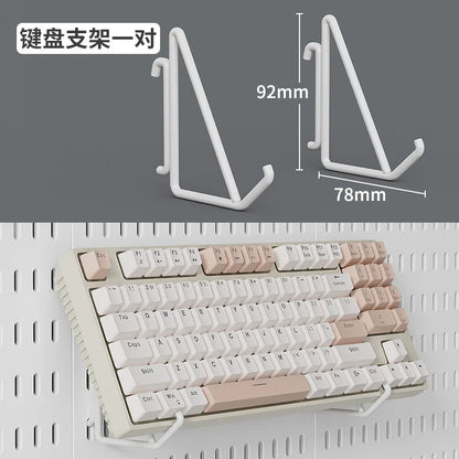 No Punching Pegboard Wall Organizer Panel Shelves For Gamer Room,bathroom,kitchen Storage Rack Organizer Pegboard Accessories