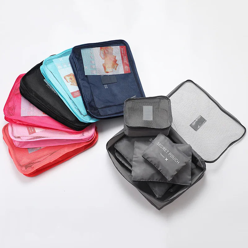 Travel Packing Cubes Set With Shoe Pouch Luggage Organizer - Smarsty