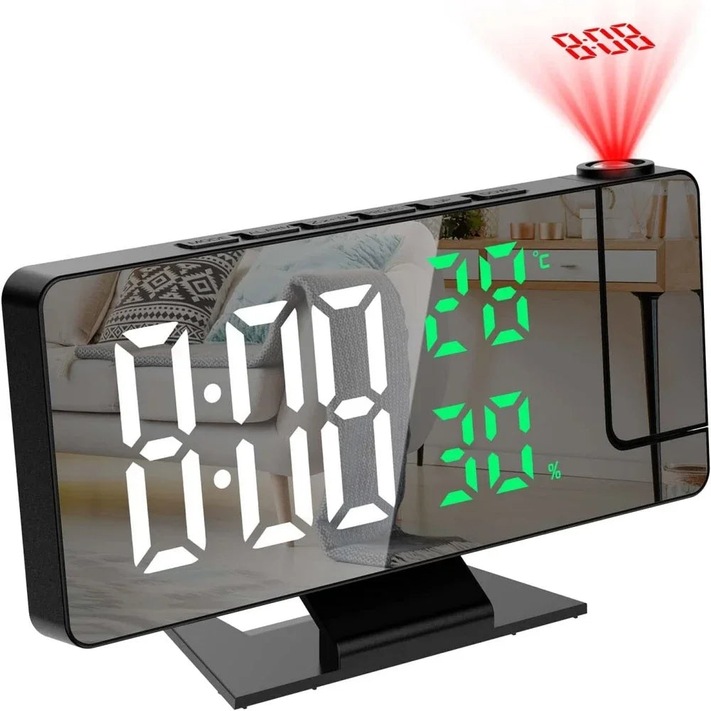 180 Degree Projection Digital Alarm Clock with Temperature Display - Smarsty