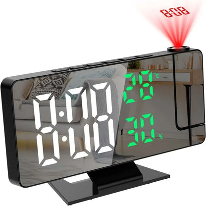 180 Degree Projection Digital Alarm Clock with Temperature Display - Smarsty