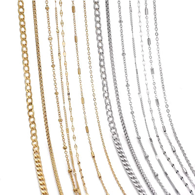 No Fade 2M Gold Stainless Steel Beaded Chain Durable - Smarsty