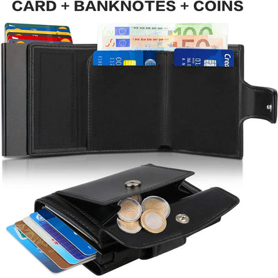 Rfid Microfiber Leather Men Wallets Fashion Card Holder Trifold Wallet Money Bags Smart Slim Thin Coin Pocket Wallet Purse - Smarsty