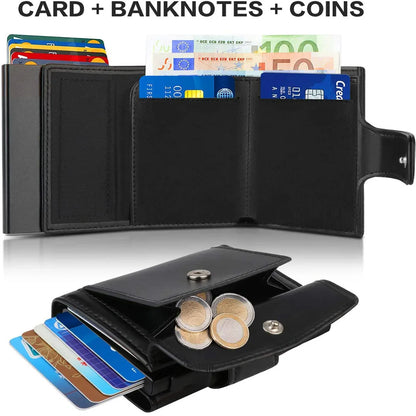 Rfid Microfiber Leather Men Wallets Fashion Card Holder Trifold Wallet Money Bags Smart Slim Thin Coin Pocket Wallet Purse - Smarsty