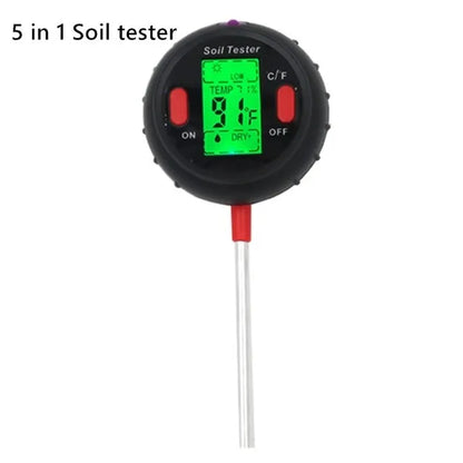 5 in 1 Soil Tester with Digital Readings for Garden Care - Smarsty