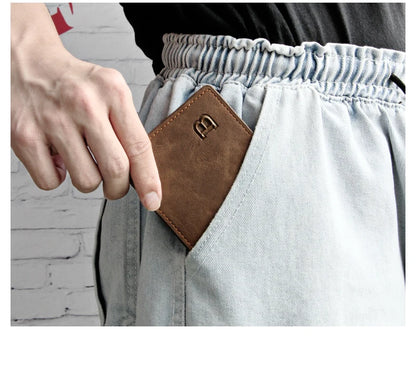 New Retro Men Leather Wallets Small Money Purses Design Dollar Price Top Men Thin Wallet With Coin Bag Zipper