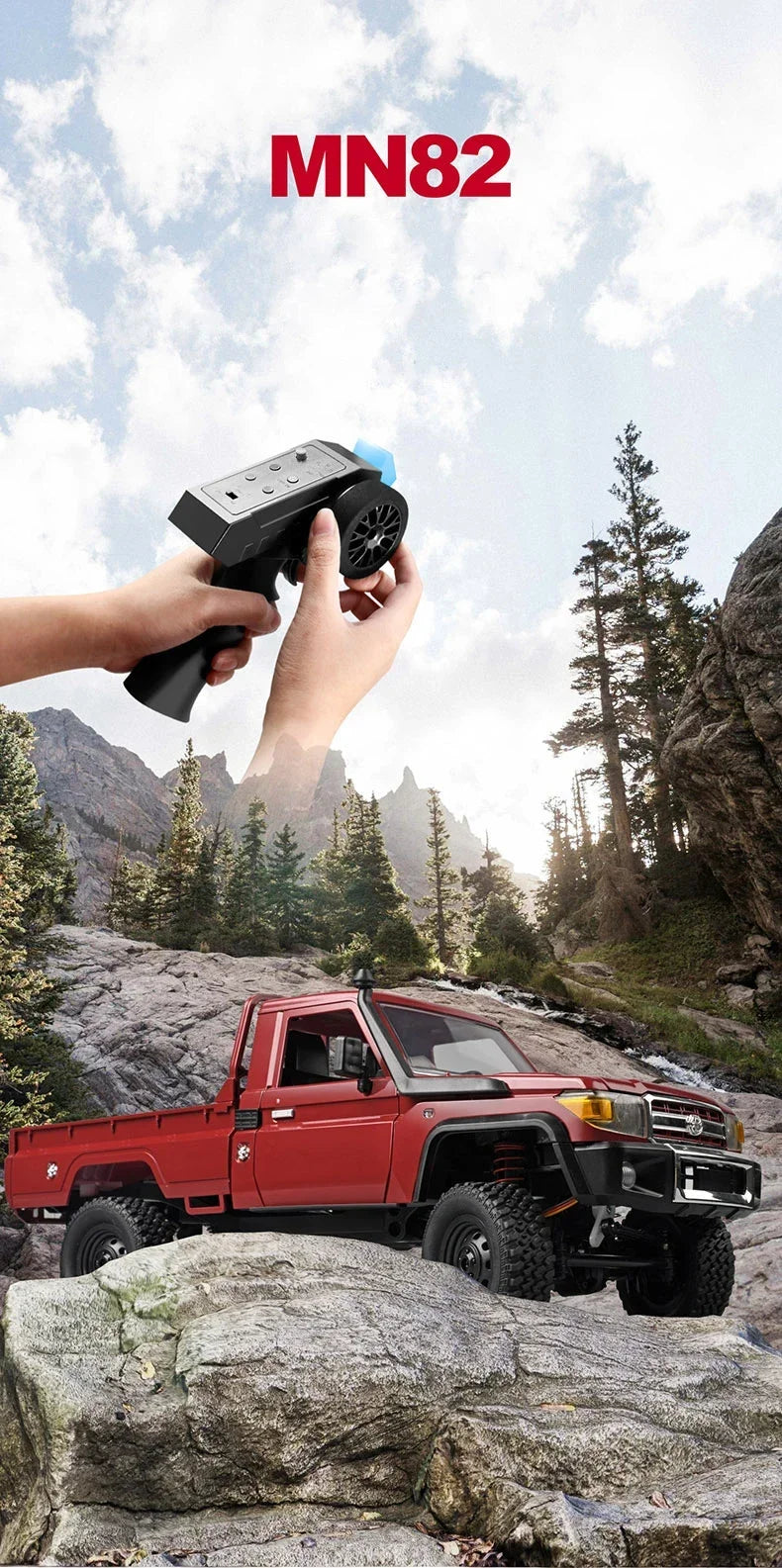 MN82 4WD RC Off-road Vehicle 1/12 LC79 Pickup Climbing Car with LED Lights Full Size Simulation RC Climbing Car Boy Toy Car