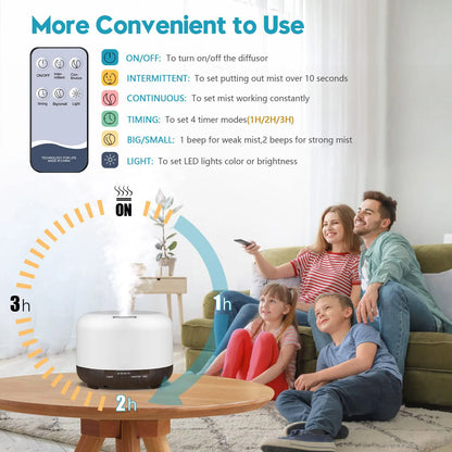 500ML Aroma Diffuser with Remote Control for Home - Smarsty