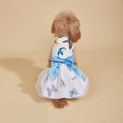 Butterfly Printed Dog Dress for Small Dogs - Smarsty