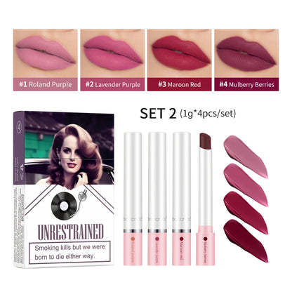 Long Lasting Matte Lipstick Set Waterproof Lip Gloss - Smarsty