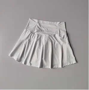 High Waisted Sports Short Skirt, Summer New Cool and Anti Glare Lined Shorts Women's Fitness Yoga Quick Drying A-line Skirt - Smarsty