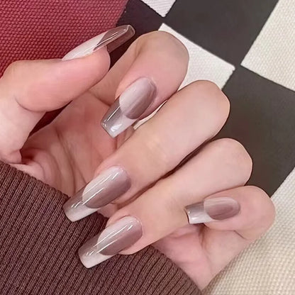 Long Coffin Nails with Glitter Diamond Finish - Smarsty