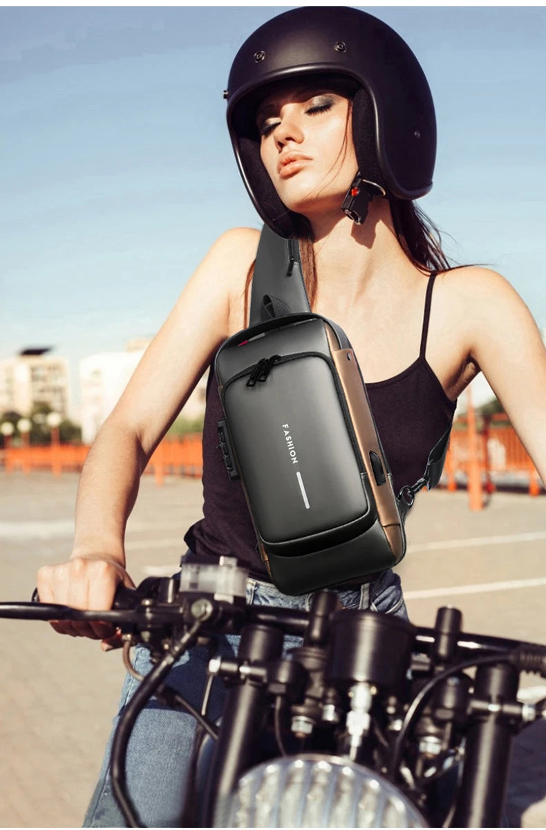 Anti Theft Chest Bag USB Charge Crossbody Sling Pack - Smarsty