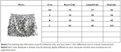 Silver Sequin Skirt Woman High Waist Mini Skirt Woman Fashion Shiny Glitter Elegant Short Skirts For Women Y2k Skirts - Smarsty