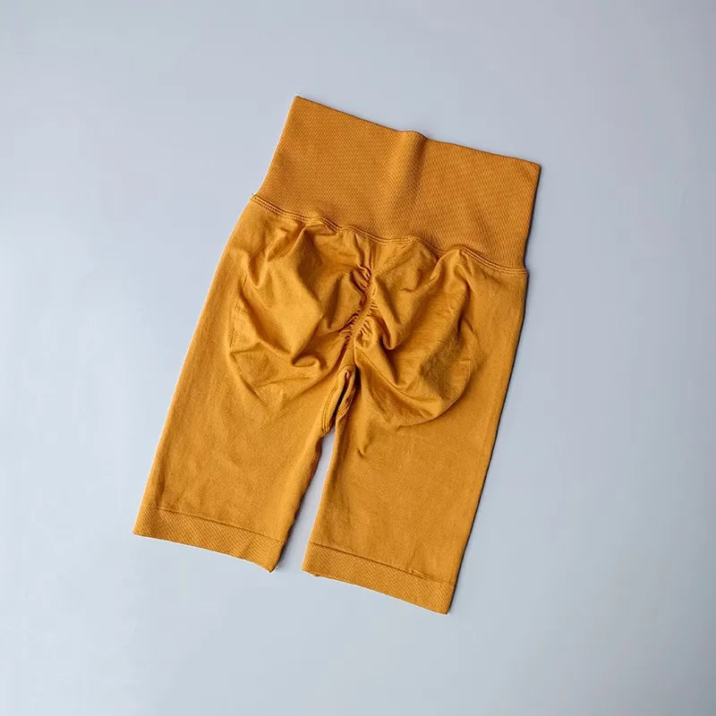 Women Yoga Shorts High Waist Sport Shorts Hip Push Up Soft Fitness Quick Dry Running Shorts Tummy Control Workout Gym Shorts - Smarsty