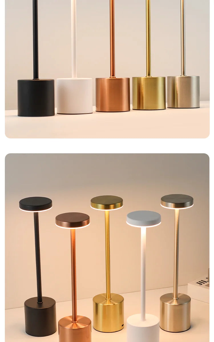 Rechargeable Touch Sensor LED Table Lamp with Adjustable Colors - Smarsty