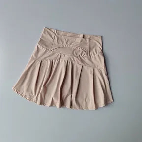 High Waisted Sports Short Skirt, Summer New Cool and Anti Glare Lined Shorts Women's Fitness Yoga Quick Drying A-line Skirt - Smarsty
