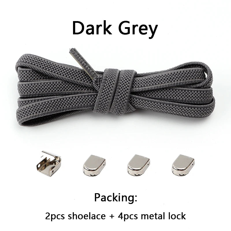 No Tie Elastic Shoe Laces One Size Fits All Adult and Kids Shoes Shoelaces for Sneakers Shoelace Tieless Flat Expand Shoestrings