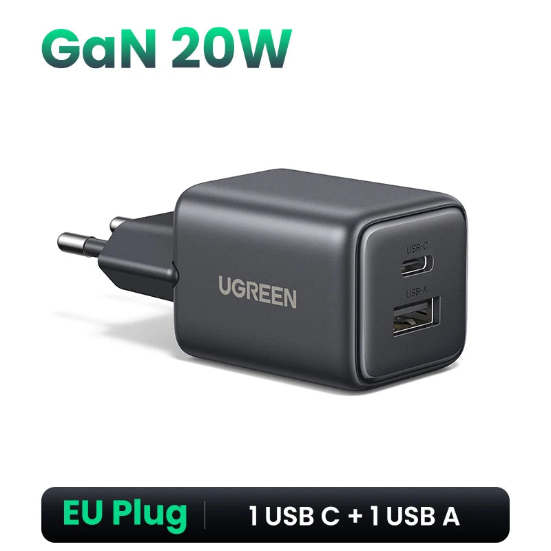 20W GaN USB C Charger PD3 Quick Charge Mini Compact - Smarsty