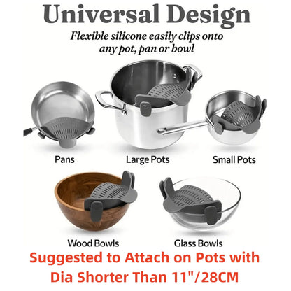1pc, Strainer, Pot Strainer, Adjustable Clip On Strainer For Pots Pans And Bowls, Kitchen Pot Strainer - Smarsty