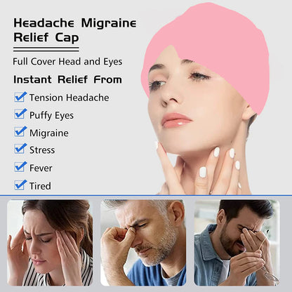 Gel Hot Cold Therapy Headache Migraine Relief Cap For Chemo,Sinus,Neck Wearable Therapy Wrap Stress Pressure Pain Relief Massage
